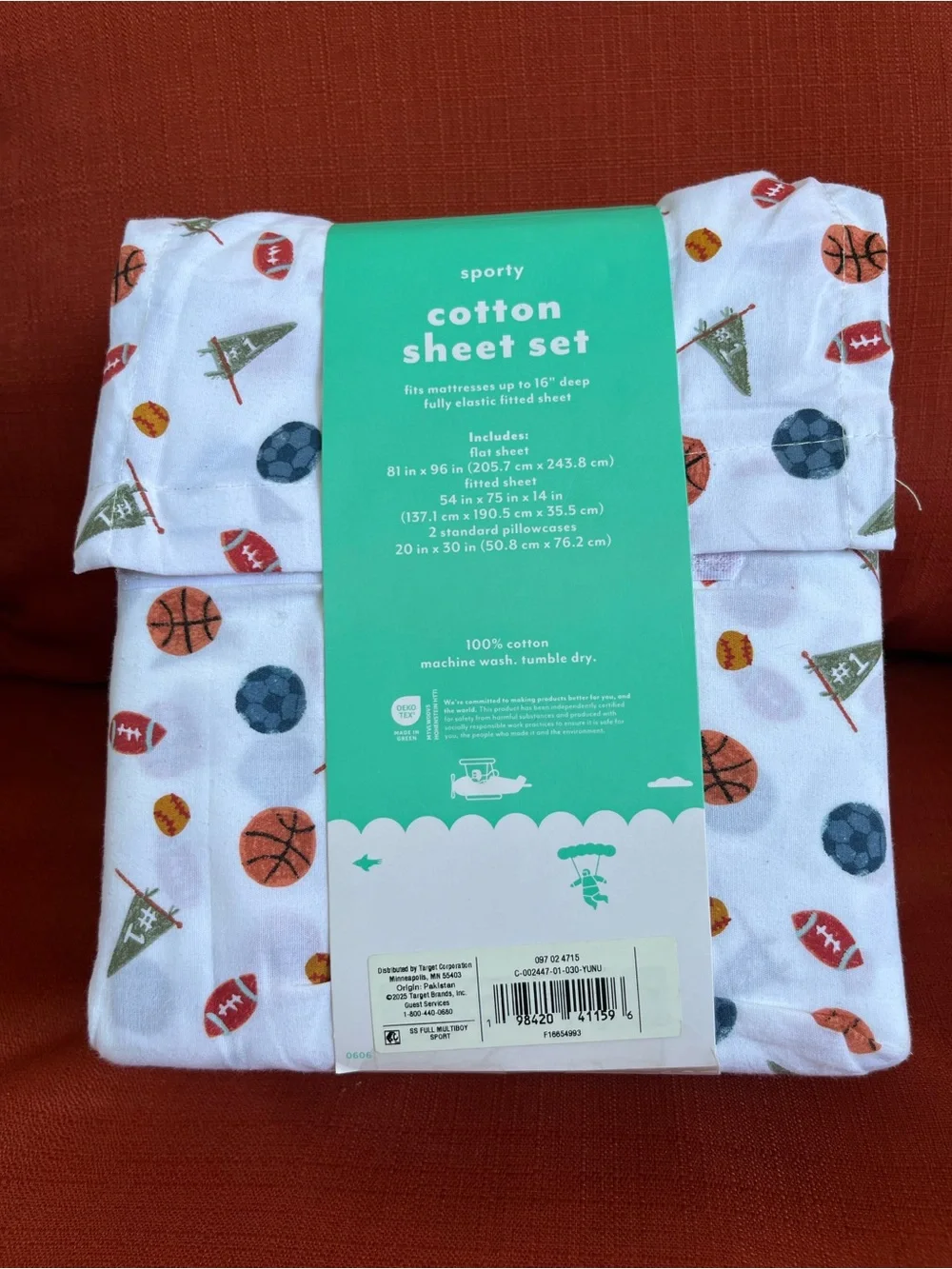 NWT Pillowfort Boys Full Sporty Cotton Sheet Set